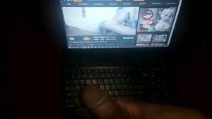 Masturbating to my step sister's porn video