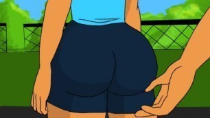 Big booty anime girl butt slap