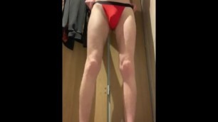 YOUNG TWINK STRIPS TO THONG IN GYM CHANGING ROOM