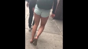 Cute sexy teen nice ass booty shorts candid