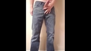 Thick 6.5 Inch Cock in Blue Jeans (Uncut and Hairy)