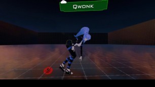 Qwonk (famous VRChat player) gives sexy loli trap dance with huge tits/ass