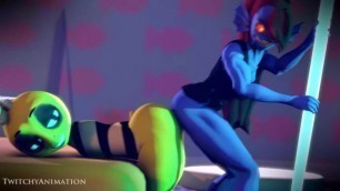 undyne and monster girl slappin ass (double sided toy sfm)