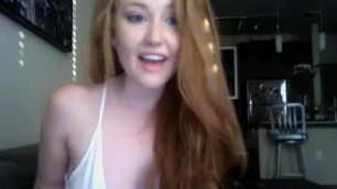 redhead flashes tits and fucks bf for facial on webcam