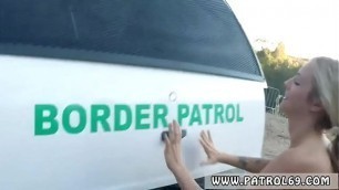 Fake cop wife anal xxx Amateur Threesome for Border Slut